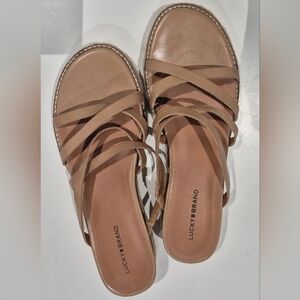 Lucky Brand Women's Strappy Tan Sandals